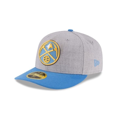 Denver Nuggets Gorra | New Era NBA Heather Low Profile 59fifty Fitted Cap Mexico - Grises